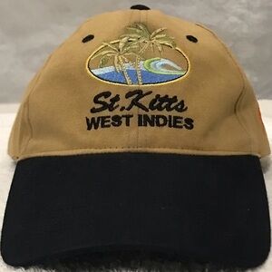 Rima for St. Kitts West Indies Adjustable Brown & Black Travel & Beach Ball Cap